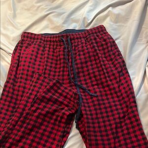 Nautica Red and Black Joggers with Classic Checkered Design